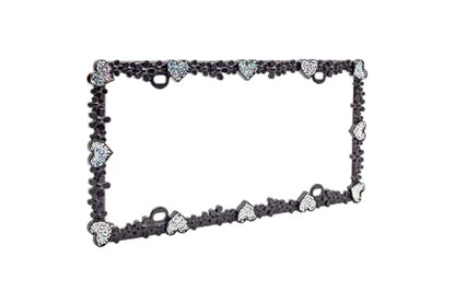 3D Shining Daisy Heart License Plate Frame from Pure Zinc Alloy Metal Perfect Plate Holder