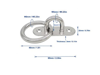 Stainless Steel Ceiling Hooks & Wall Hangers with Rings (4 Count)