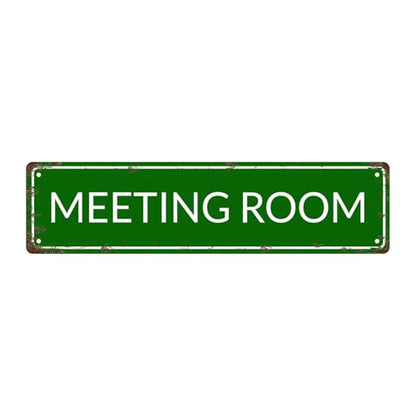 MEETING ROOM SPACE Metal Tin Street Sign Bar Cafe Garage Cave Home Room Wall Bathroom Farmhouse Garden Porch Patio Decor