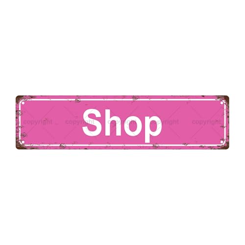 SHOP SPACE Metal Tin Street Sign Bar Cafe Garage Cave Home Room Wall Bathroom Farmhouse Garden Porch Patio Decor