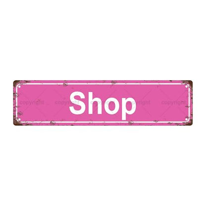 SHOP SPACE Metal Tin Street Sign Bar Cafe Garage Cave Home Room Wall Bathroom Farmhouse Garden Porch Patio Decor