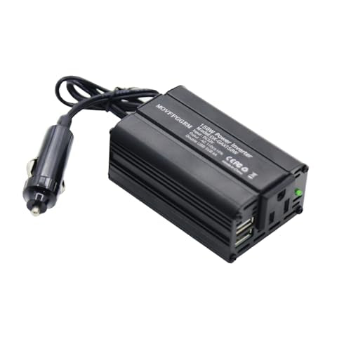 150W Power Inverter 12V DC to 110V AC Car Plug Adapter Outlet Converter with 2.4A Dual USB AC car Charger for Laptop Computer