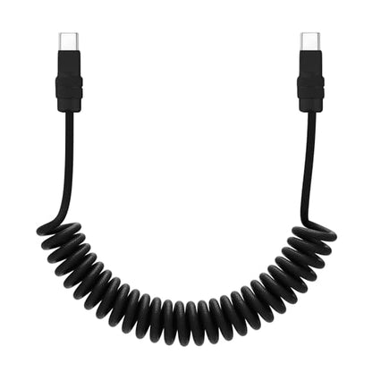 USB C to C 240W Braided Coiled Charging Cable
