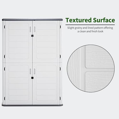Macrout 50 Cu Ft Outdoor Storage Cabinet with Shelves