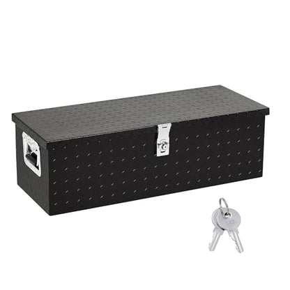 Large Tool Box Truck Bed Toolboxes Aluminum Heavy Duty Waterproof Free Assemble Tool Organizer Chest Cabinet Toolbox with Side Handles for Pick Up Trucks RV Trailer