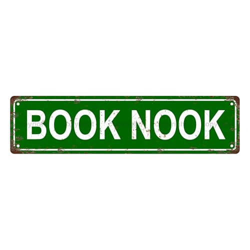 BOOK NOOK SPACE Metal Tin Street Sign Bar Cafe Garage Cave Home Room Wall Bathroom Farmhouse Garden Porch Patio Decor
