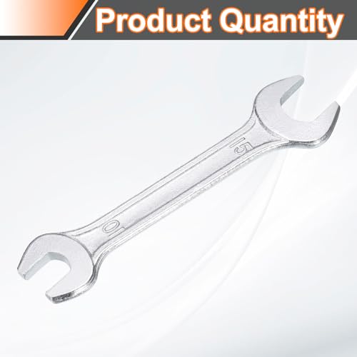 Double Open End Wrench 10mm x 15mm Metric 15 Degree Offset Angle Small Flat Head Wrench Galvanizing Open Ended Spanner for Automotive Repair Furniture Assembly