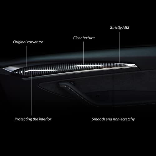 Dashboard Cover Wrap and Front Door Inner Armrest Panel Cover Trim Compatible with Tesla Model 3 2021