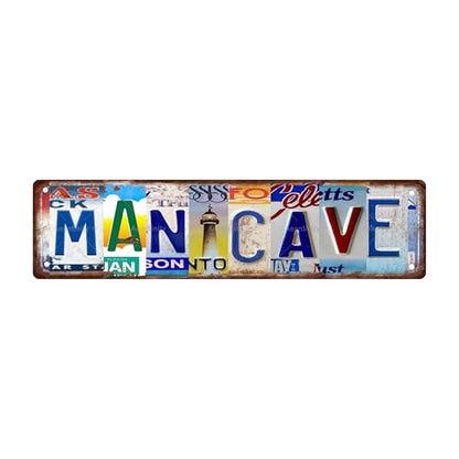 MAN CAVE Vintage Metal Tin Street Sign Bar Cafe Garage Cave Home Room Wall Bathroom Farmhouse Garden Porch Patio Decor