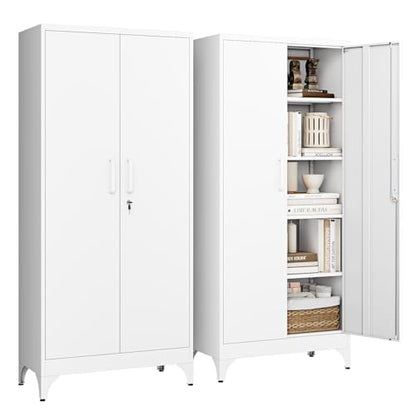 71" H Metal Storage Cabinet with 2 Doors and 4 Shelves