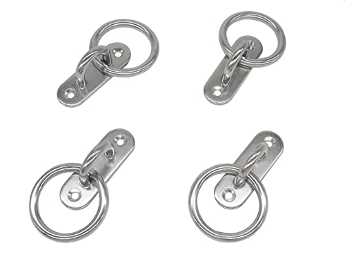 Stainless Steel Ceiling Hooks & Wall Hangers with Rings (4 Count)
