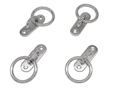 Stainless Steel Ceiling Hooks & Wall Hangers with Rings (4 Count)