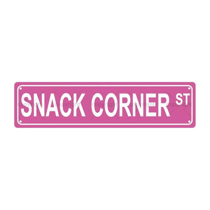 SNACK CORNER ST SPACE Metal Tin Street Sign Bar Cafe Garage Cave Home Room Wall Bathroom Farmhouse Garden Porch Patio Decor