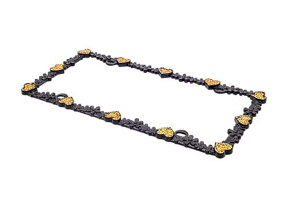 3D Shining Daisy Heart License Plate Frame from Pure Zinc Alloy Metal Perfect Plate Holder