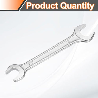 Double Open End Wrench 12mm x 14mm Metric 15 Degree Offset Angle Small Flat Head Wrench Galvanizing Open Ended Spanner for Automotive Repair Furniture Assembly