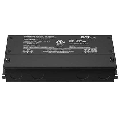 80W 24V 5-in-1 Dimmable LED Driver,AC 110-277V to DC Power Supply