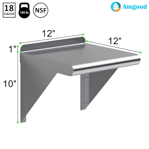 12 in. x 12 in. Stainless Steel Wall Mount Shelf