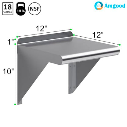 12 in. x 12 in. Stainless Steel Wall Mount Shelf