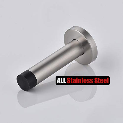 Door Stopper 304 Stainless Steel Thicken 1mm Sound Dampening Door Stop Bumper Wall Protetor 4 Pack