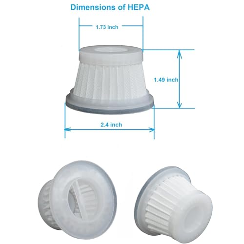 4 Pack Hepa Replacement Filters Compatible with MBNGF Car Vacuum Cordless (4 Count)