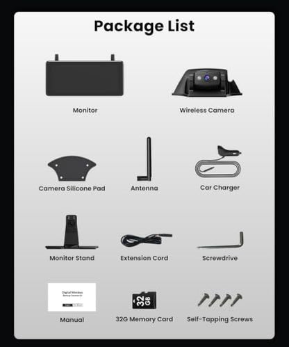 RV Backup Camera Wireless Plug and Play Compatible with Most RV