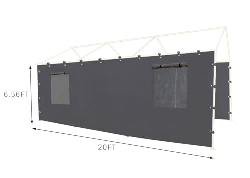 Sidewall Panel with Mesh Windows and Elastic Ball Bungees