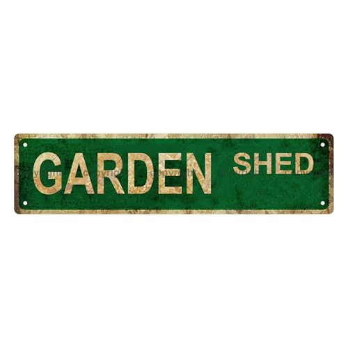GARDEN SHED SPACE Metal Tin Street Sign Bar Cafe Garage Cave Home Room Wall Bathroom Farmhouse Garden Porch Patio Decor