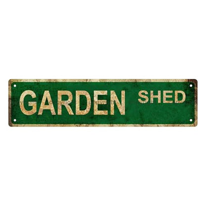 GARDEN SHED SPACE Metal Tin Street Sign Bar Cafe Garage Cave Home Room Wall Bathroom Farmhouse Garden Porch Patio Decor