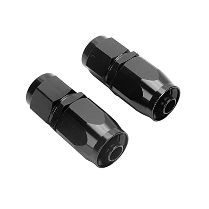 Swivel 8AN Fitting 0° Straight For CPE Braided Hose End Black 2Pcs (2 Count)
