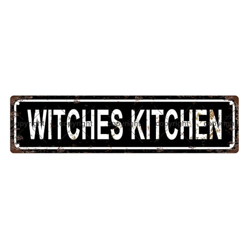 WITCHES KITCHEN SPACE Metal Tin Street Sign Bar Cafe Garage Cave Home Room Wall Bathroom Farmhouse Garden Porch Patio Decor
