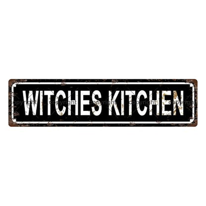 WITCHES KITCHEN SPACE Metal Tin Street Sign Bar Cafe Garage Cave Home Room Wall Bathroom Farmhouse Garden Porch Patio Decor