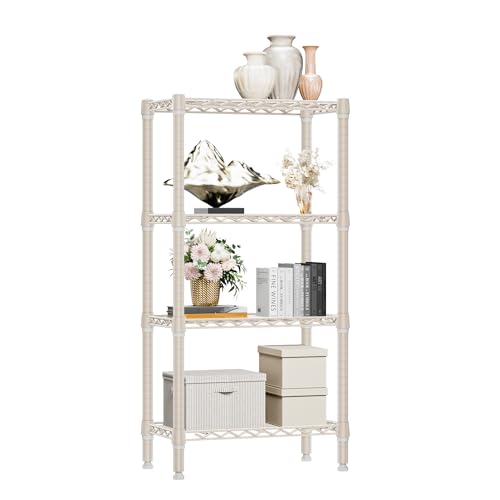 1000 lbs 4 Shelf Standing Storage Shelves Heavy Duty Metal Shelving Unit Adjustable Wire Rack for Office Garage Kitchen (4 Count)