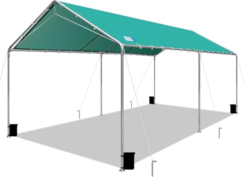 10'x20' Carport Heavy Duty Galvanized Car Canopy with Included Anchor Kit