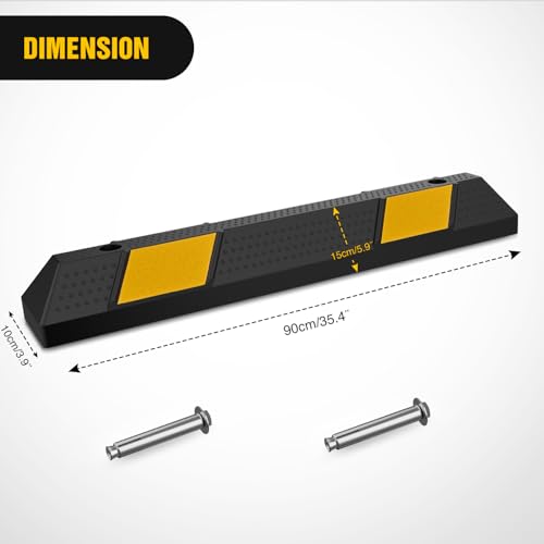 36 Inch Parking Curb with Reflective Strips