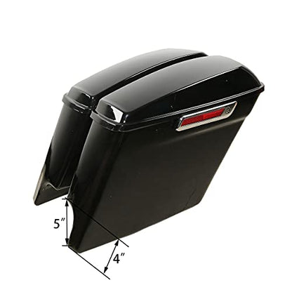 Motorcycle Stretched Saddlebags with Black Conversion Brackets Fit For Harley Softail Deluxe Heritage Softail 1984