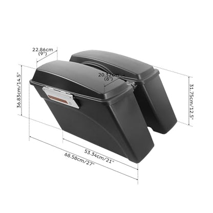 Motorcycle Hard Saddlebags with Black Conversion Brackets Fit For Harley Softail Deluxe Heritage Softail 1984 (2 Count)