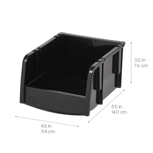 15-Pack, Extra Small Stackable Storage Bins, Black (15 Count)