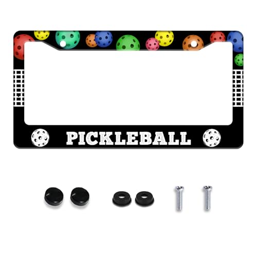 Pickleball Balls License Plate Frame Stainless Steel 2