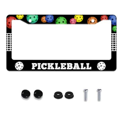 Pickleball Balls License Plate Frame Stainless Steel 2