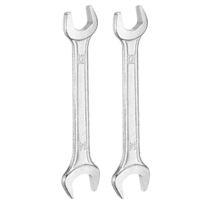 2pcs Double Open End Wrench 12mm x 14mm Metric 15 Degree Offset Angle Small Flat Head Wrench Galvanizing Open Ended Spanner for Automotive Repair Furniture Assembly (2 Count)