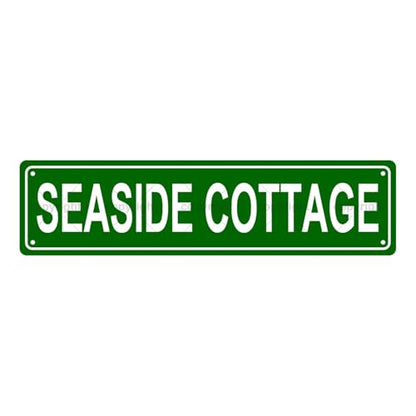 SEASIDE COTTAGE SPACE Metal Tin Street Sign Bar Cafe Garage Cave Home Room Wall Bathroom Farmhouse Garden Porch Patio Decor