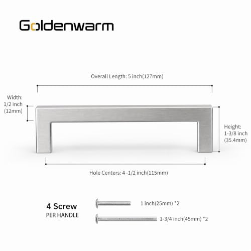10 Pack 4-1/2 InchBrushed Nickel Cabinet Pulls Drawer Handles