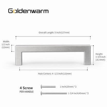 10 Pack 4-1/2 InchBrushed Nickel Cabinet Pulls Drawer Handles