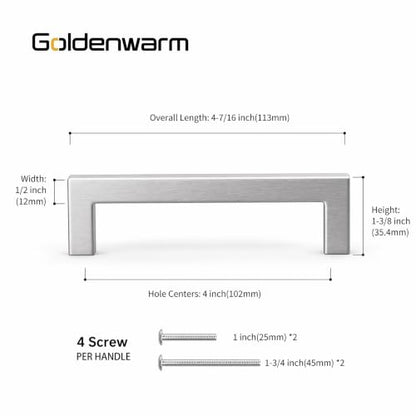 30 Pack 4 Inch Brushed Nickel Cabinet Pulls Drawer Handles