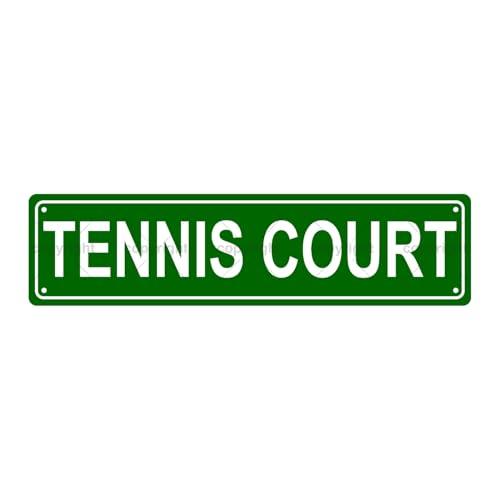 TENNIS COURT SPACE Metal Tin Street Sign Bar Cafe Garage Cave Home Room Wall Bathroom Farmhouse Garden Porch Patio Decor