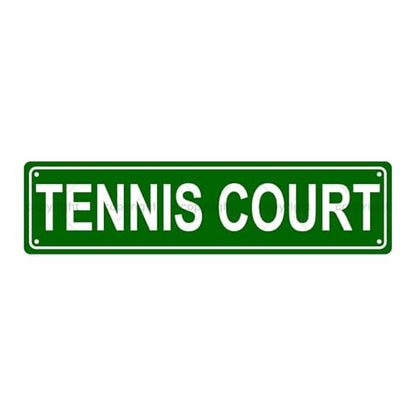 TENNIS COURT SPACE Metal Tin Street Sign Bar Cafe Garage Cave Home Room Wall Bathroom Farmhouse Garden Porch Patio Decor