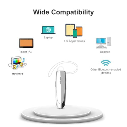 2 Pack] Bluetooth Earpiece V5.0 Wireless Handsfree Headset 24 Hrs Driving (2 Count)