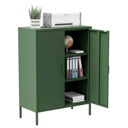 Metal Storage Cabinet with Doors and Shelves