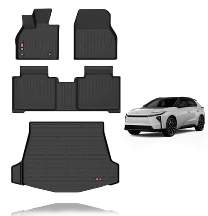 Floor Mats & Cargo Liner for for 2026 Toyota BZ & for 2023 2024 2025 2026 Subaru Solterra & for 2023 2024 2025 Toyota bZ4X All Weather Car Mats Black