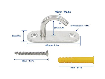 Stainless Steel Ceiling Hooks & Wall Hangers (4 Count)